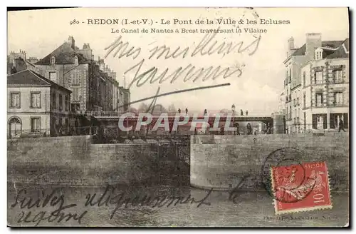 Cartes postales Redon Le Point de la Ville les Ecluses