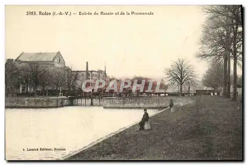 Cartes postales Redon Entree du Bassin et de la Promeande