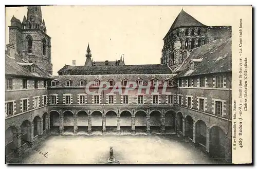 Cartes postales Redon Institution St Sauveur La Cour Interieure Cloitre Richelieu