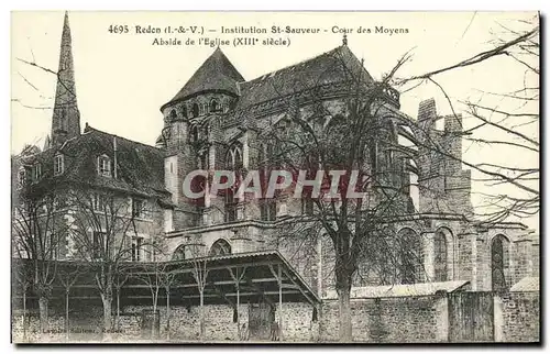 Cartes postales Redon Institution St Sauveur Cour des Moyens Abside de l Eglise