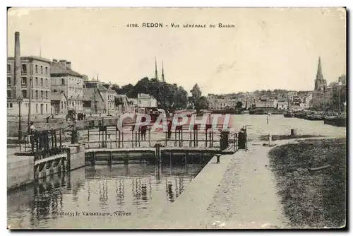 Ansichtskarte AK Redon Vue Generale du Bassin Bateau Voilier Ecluse