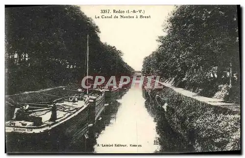 Cartes postales Redon Le Canal de Nantes a Brest Bateaux peniches