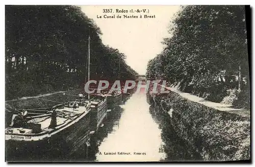 Cartes postales Redon Le Canal de Nantes a Brest Bateaux peniches