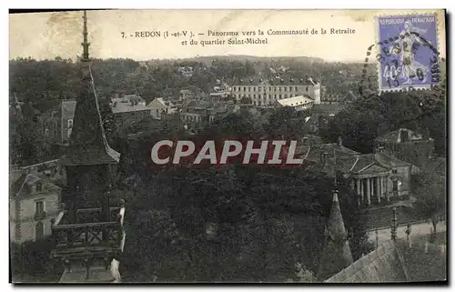 Cartes postales Redon Panorama vers la Communaute de la Retraite et du quartier Saint Michel