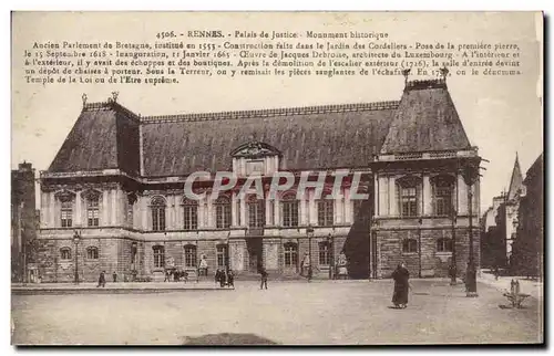 Cartes postales Rennes Palais de Justice Monument Histroque