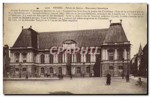 Ansichtskarte AK Rennes Palais de Justice Monument Histroque