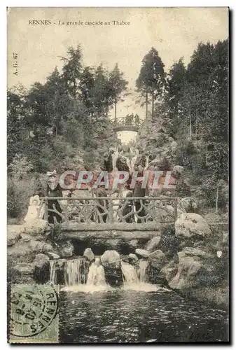 Cartes postales Rennes La grande cascade au Thabor