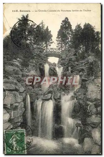 Ansichtskarte AK Rennes la Grande Cascade du Nouveau Jardin du Thabor