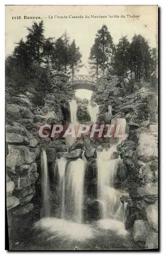 Ansichtskarte AK Rennes la Grande Cascade du Nouveau Jardin du Thabor