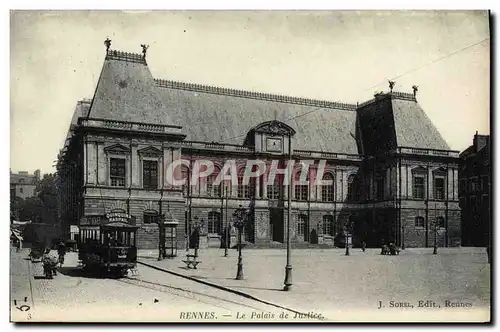 Cartes postales Rennes Le Palais de Justice Tramway Quinquinha Raspail