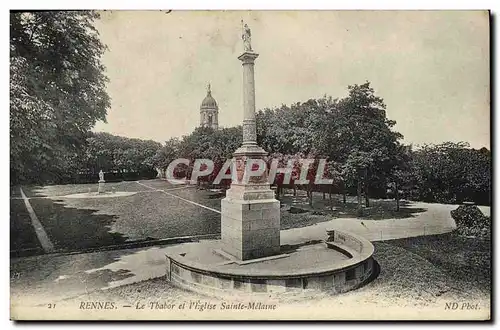 Cartes postales Rennes Le Thabor et l Eglise Sainte Melaine