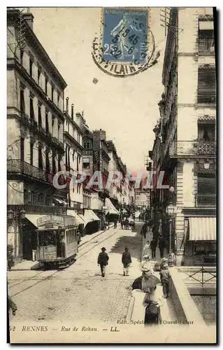 Cartes postales Rennes Rue de Rohan Tramway