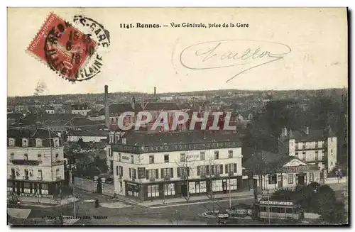 Cartes postales Rennes Vue Generale prise de la Gare Grand hotel parisien