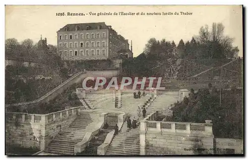 Ansichtskarte AK Rennes Vue generale de l Escaller et du nouveau Jardin du Thabor