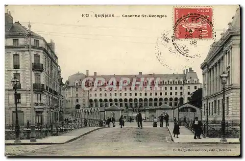 Cartes postales Rennes Caserne St Georges Militaria