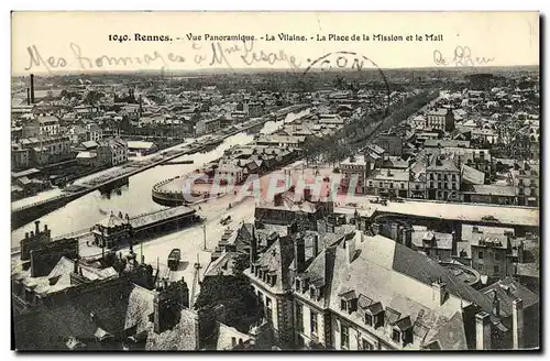 Ansichtskarte AK Rennes vue Panoramique La Vilaine La Place de la Mission et le Mail