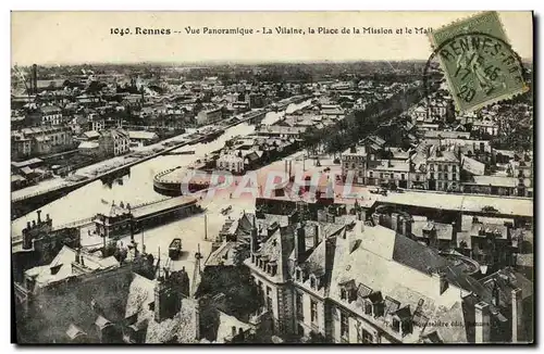 Ansichtskarte AK Rennes Vue Panoramique La Vilaine la Place de la Mission et le Mail