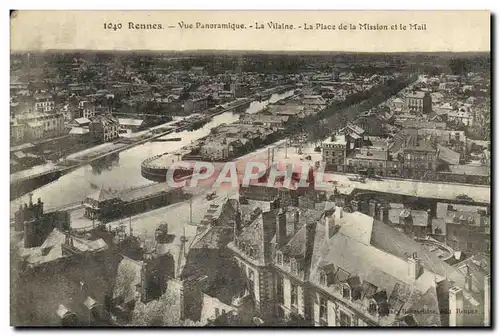 Cartes postales Rennes Vue Panoramique La Vilaine la Place de la Mission et le Mail