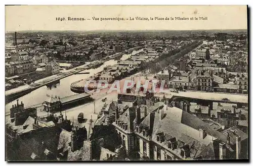 Cartes postales Rennes Vue Panoramique La Vilaine la Place de la Mission et le Mail