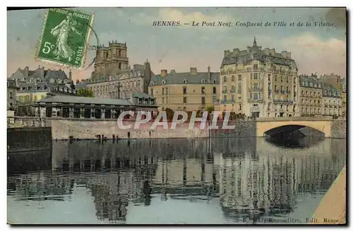 Ansichtskarte AK Rennes La Pont Neuf Confluent de l ile et de la vilaine