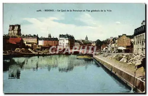 Ansichtskarte AK Rennes Le Quai de la Prevalaye et vue generale de la Ville