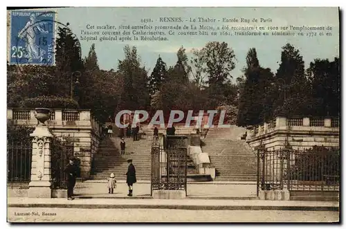 Cartes postales Rennes Le Thabor Entree Rue de Paris