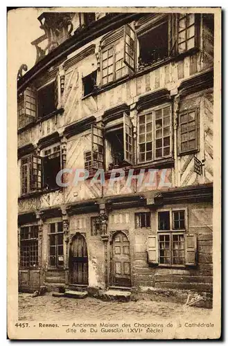 Cartes postales Rennes Ancienne Maison des Chapelains de la Cathedrale dite de du Guesclin