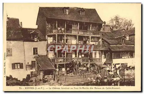 Ansichtskarte AK Rennes Le Chateau branlant au Pont St Martin dite Maison de Cadet Roussel