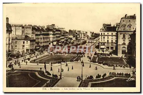 Ansichtskarte AK Rennes Les Jardins sur la Vilaine et les Quais