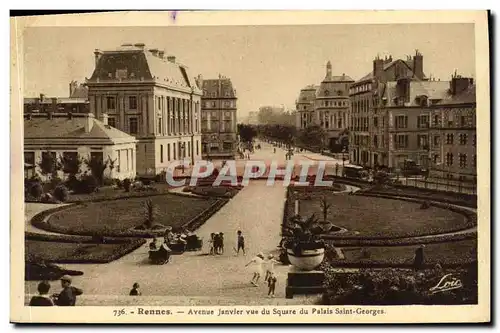 Ansichtskarte AK Rennes Avenue Janvier vue du Square du Palais Saint Georges