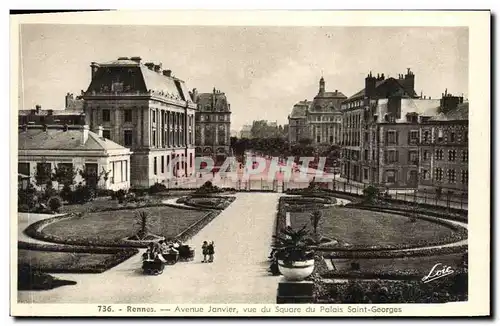 Ansichtskarte AK Rennes Avenue Janvier vue du Square du Palais Saint Georges