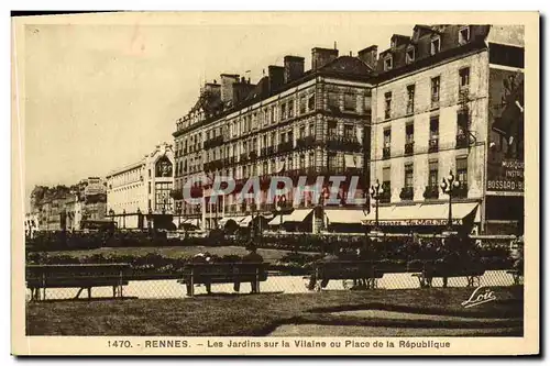 Ansichtskarte AK Rennes Les Jardins sur la Vilaine ou Place de la Republique