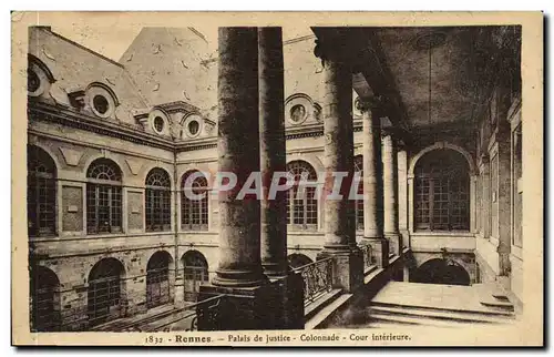 Cartes postales Rennes Palais de Justice Colonnade Cour Interieure