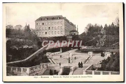 Cartes postales Rennes Entree du Thabor et Lycee de Jeunes Filles