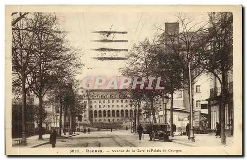 Cartes postales Rennes Avenue de la Gare et Palais St Georges