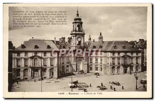 Cartes postales Rennes L Hotel de Ville