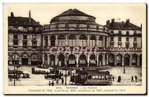 Ansichtskarte AK Rennes Le Theatre Tramway