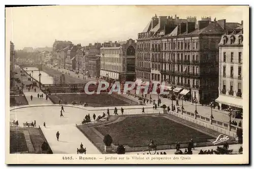 Ansichtskarte AK Rennes Jardins sur la Vilaine et perspective des Quais