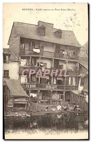 Cartes postales Rennes Vieille maison au Pont Saint Martin Lavandieres