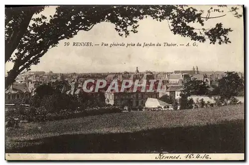 Cartes postales Rennes Vue generale prise du Jardin du Thabor