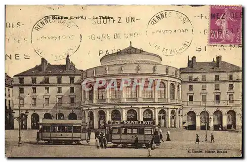 Cartes postales Rennes Le Theatre Tramway Nouvelliste