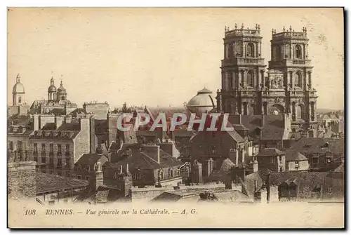 Cartes postales Rennes Vue generale sur la Cathedrale