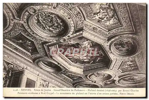 Ansichtskarte AK Rennes Palais de Justice Grand Chambre du Parlement Plafond dessine par Errard Charles