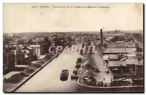 Ansichtskarte AK Rennes Vue generale sur la Vilaine et le Quai de la Prevalaye