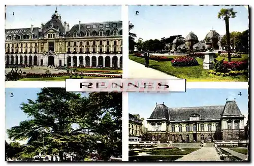 Cartes postales moderne Rennes Palais du commerce Jardin anglais du Thabor Le Cedre Palais de justice