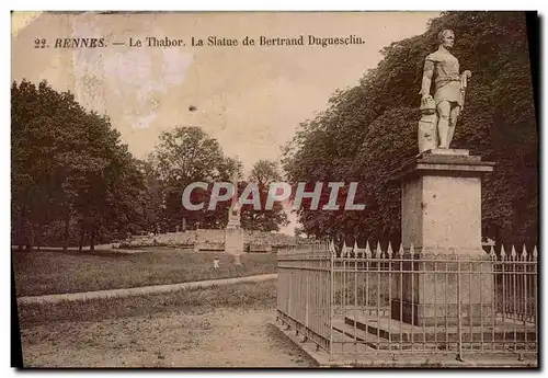 Cartes postales Rennes Le thabor La Statue de Bertrand Duguesclin