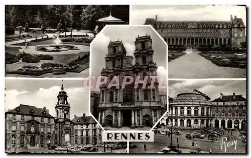 Cartes postales moderne Rennes Le Thabor Le Palais Saint Georges La Cathedrale Hotel de ville Le theatre