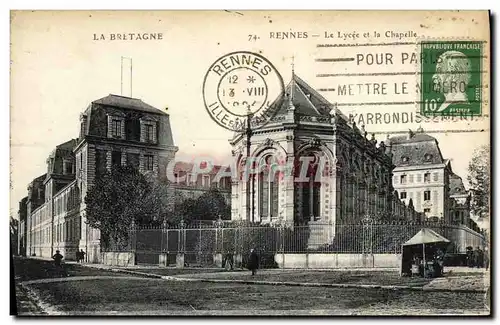 Cartes postales Rennes Le Lycee et la Chapelle