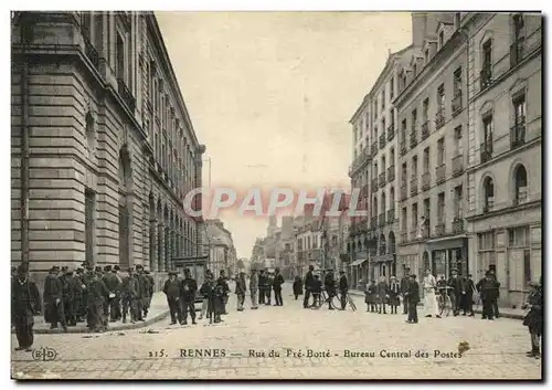 Ansichtskarte AK Rennes Rue de Pre Botte Bureau Central des Postes