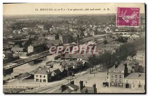 Cartes postales Rennes Vue generale cote sud ouest